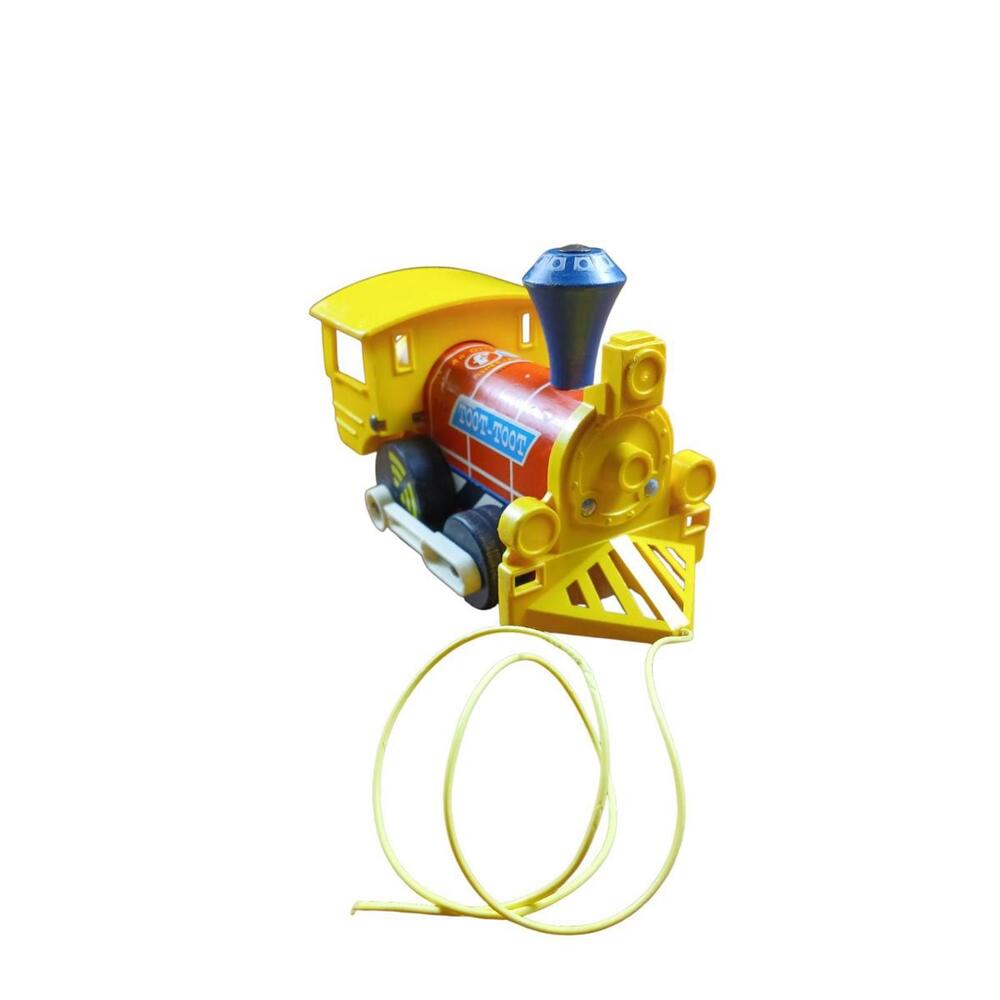 Vintage 1964 Model Fisher-Price #643 Toot-Toot Engine Pull Toy Wood Plastic USA